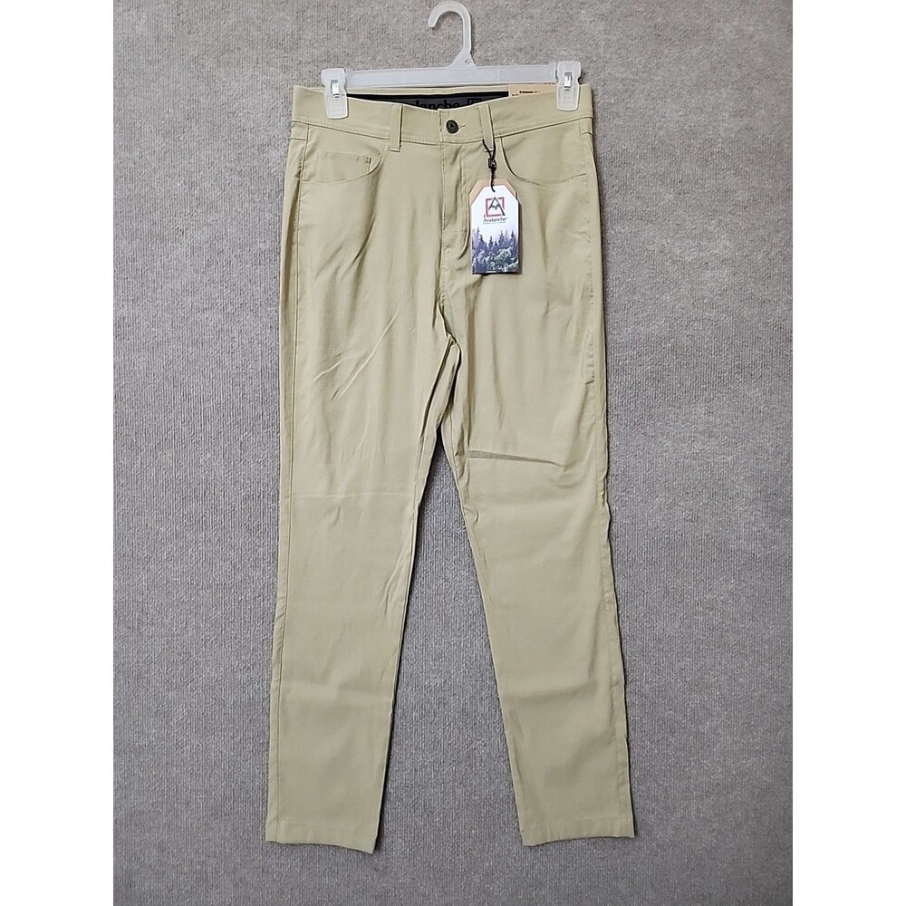 Avalanche Woven Stretch Pants Mens 34x32(32x30) Tan Zip Pocket Lightweight NEW